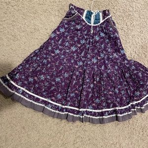 Gunne sax purple and velvet midi skirt